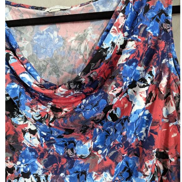 Tahari ASL Women's Floral Sleeveless Blouse Cowl Neck Stretch Top Plus Size 1X - Picture 6 of 8